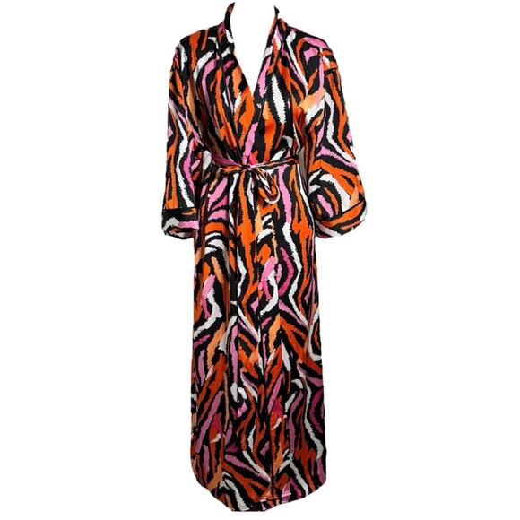 Diane von Furstenberg for Target Tiger Striped Kimono Sleeve Tie Front Robe XXS - Picture 1 of 12